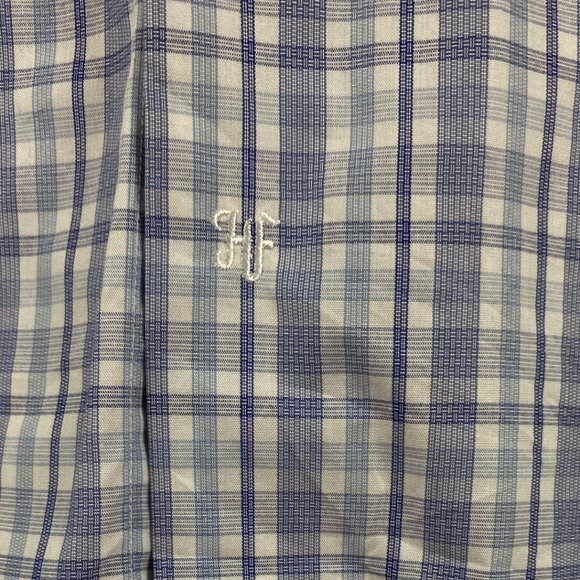 NWT Hickey Freeman Contemporary Fit Shirt Mens 17  32/33 Navy Check Pima Cotton - Picture 5 of 15